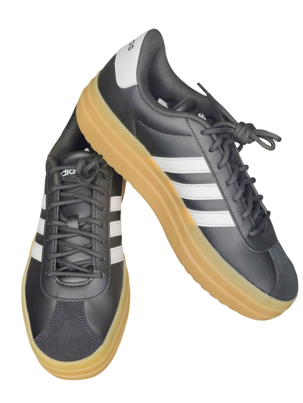 ADIDAS VL Court Bold Sneakers Black White Gum NIB